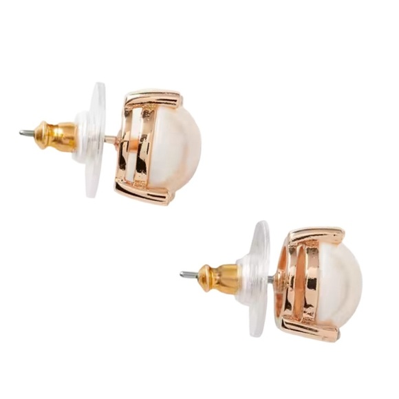 KATE SPADE • Blush Rise And Shine Pearl Stud Rose Gold Earrings - Picture 3 of 4